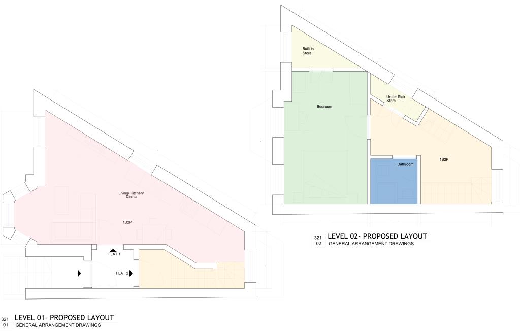Lot: 78 - FREEHOLD SITE WITH PLANNING FOR TWO SPLIT LEVEL FLATS - Proposed Levels 1 and 2